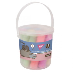 Крейда кольорова Yes Pusheen JUMBO 12 штук у відрі 400550