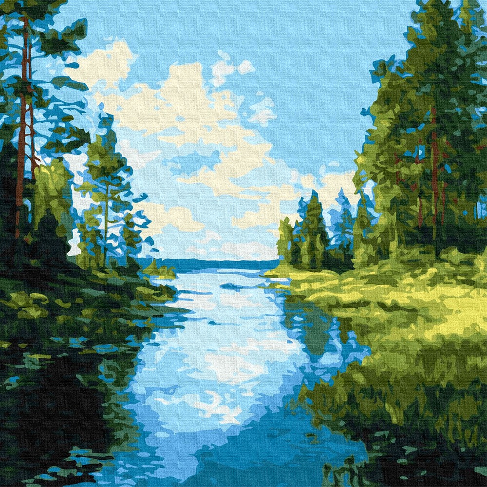Картина за номерами Ideyka. Тінь і блиск води 40х40см