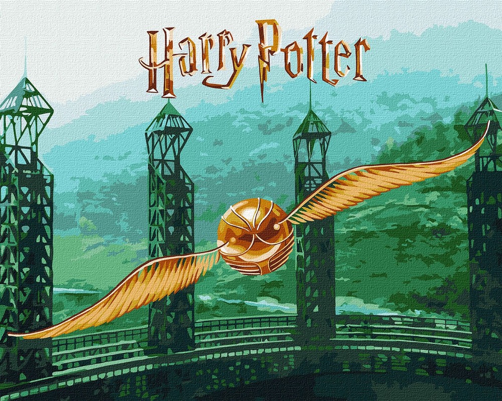 Картина за номерами Ideyka. WB Harry Potter: Золотий Снітч з фарбами металік 40х50см