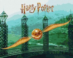 Картина за номерами Ideyka. WB Harry Potter: Золотий Снітч з фарбами металік 40х50см