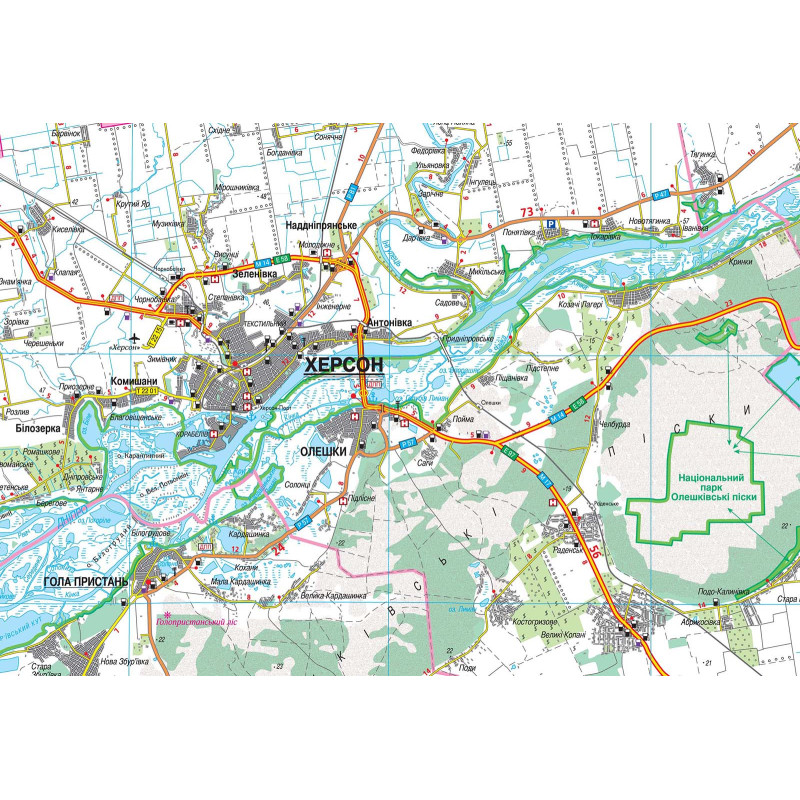 Карта автошляхів Херсонська область м-б 1:250 000. Фото 3