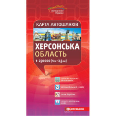 Карта автошляхів Херсонська область м-б 1:250 000