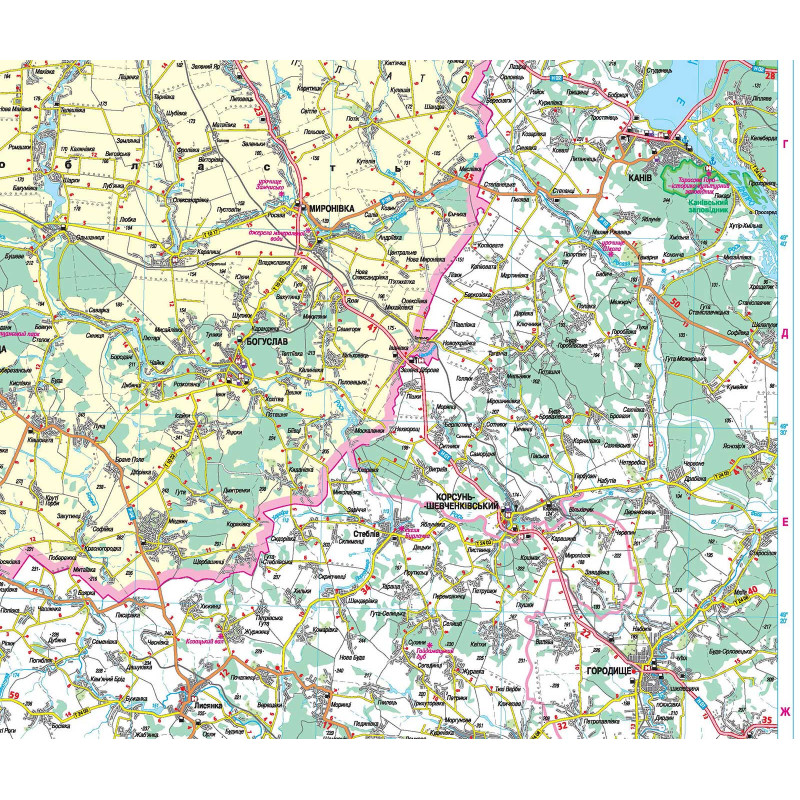 Карта автошляхів Черкаська область м-б 1:250 000. Фото 2
