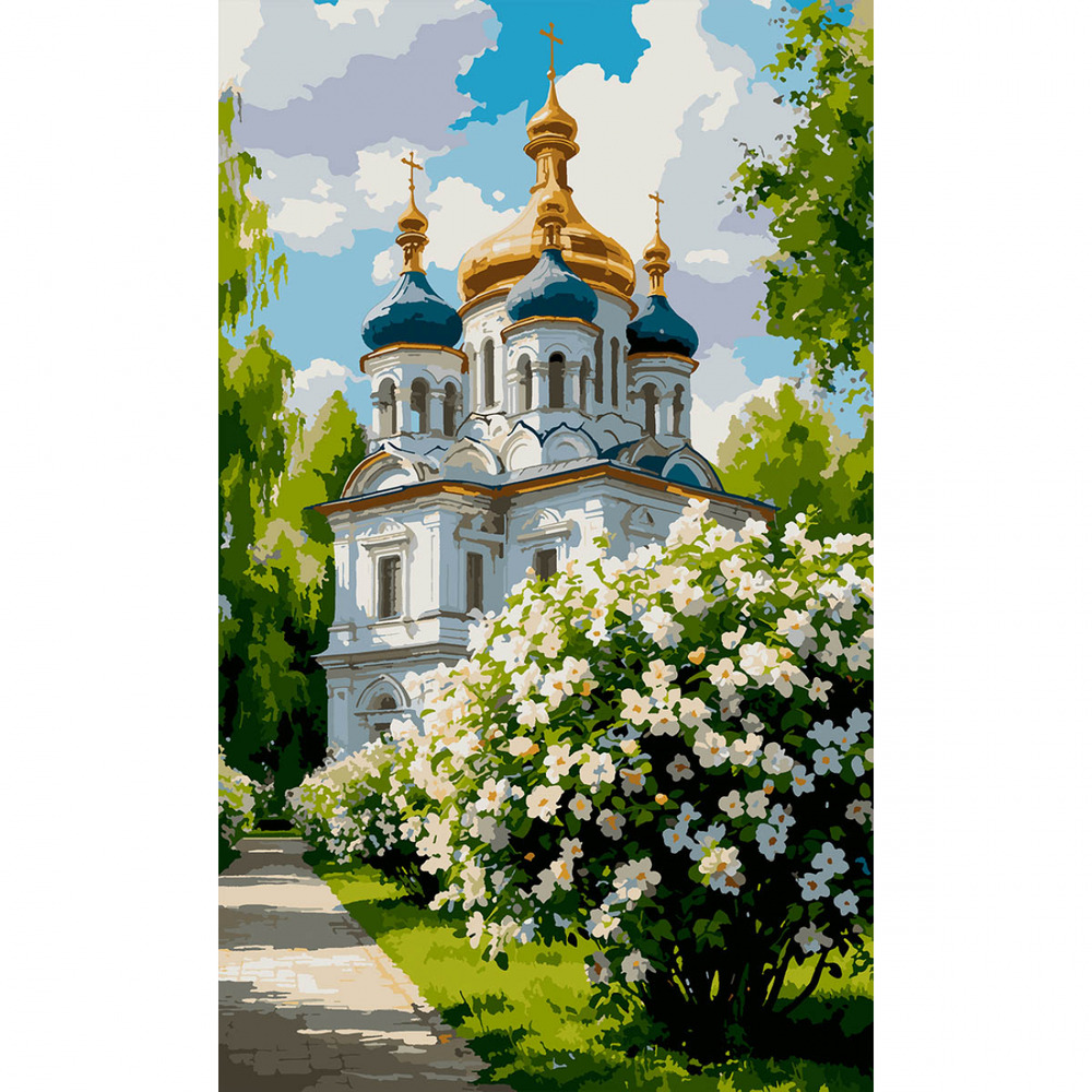 Картина за номерами SANTI. Храм навесні 30х50см