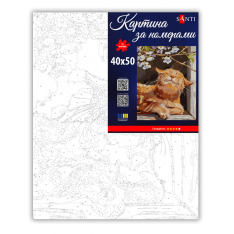 Картина за номерами SANTI. Весняний кіт 40х50см . Фото 2