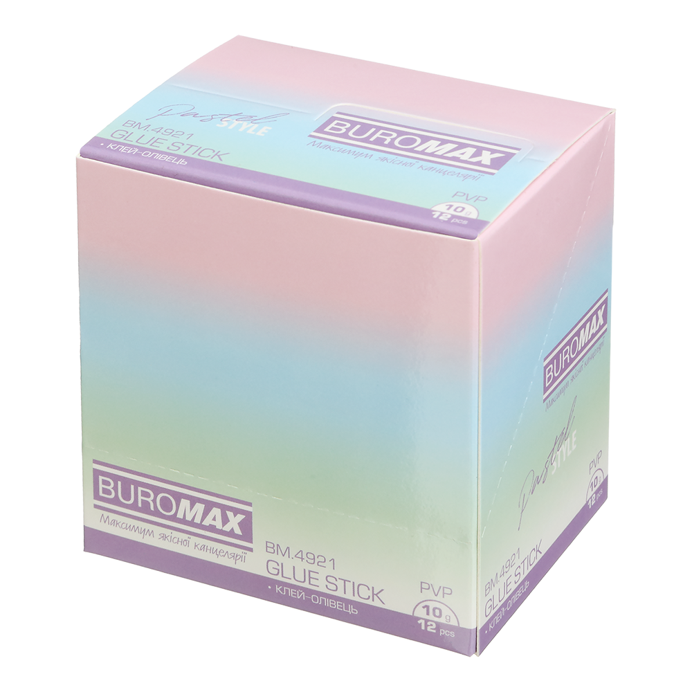 Клей-олiвець Buromax PASTEL 10 г PVP BM.4921. Фото 2