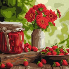 Картина за номерами Ideyka. Полуничне варення 40х40см