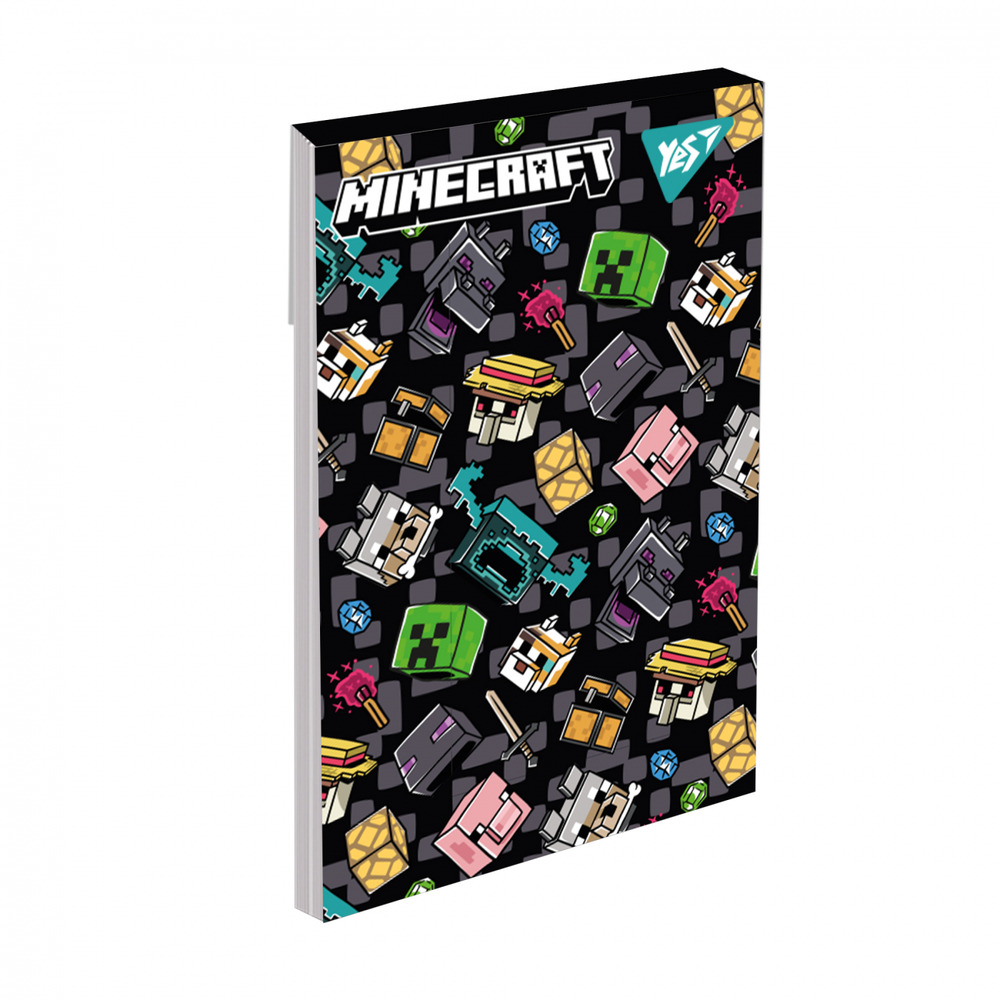 Блокнот Yes Minecraft Black А7 48 аркушів клітинка 152109. Фото 3