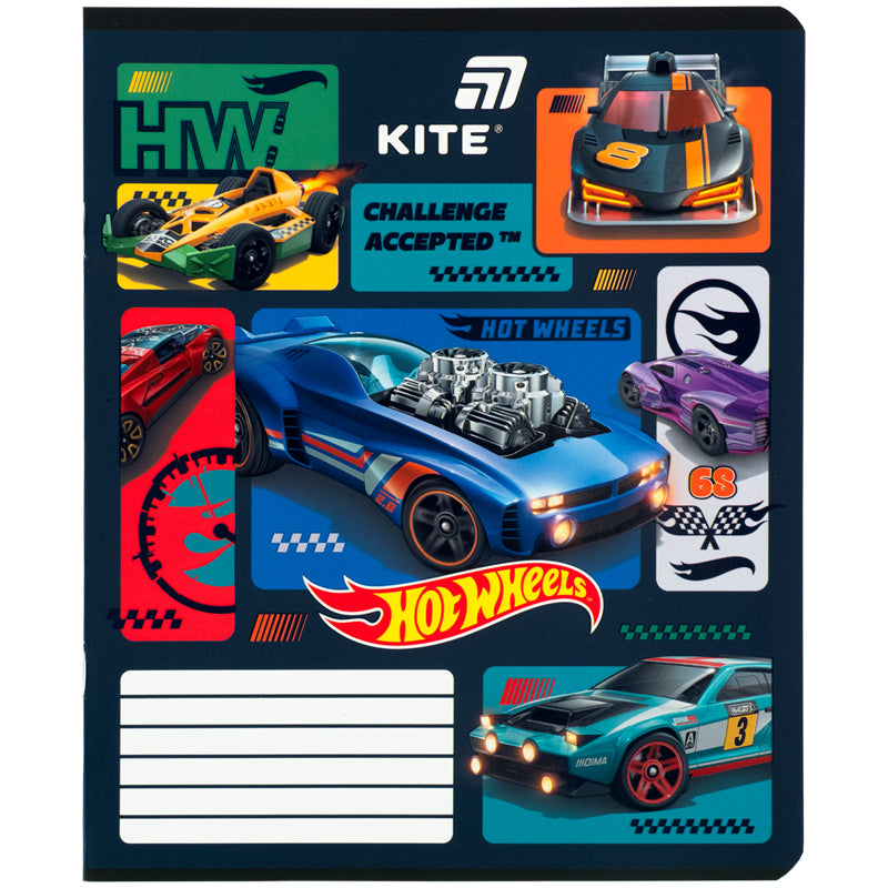 Зошит шкільний Kite Hot Wheels HW26-234, 12 аркушів, лінія. Фото 10
