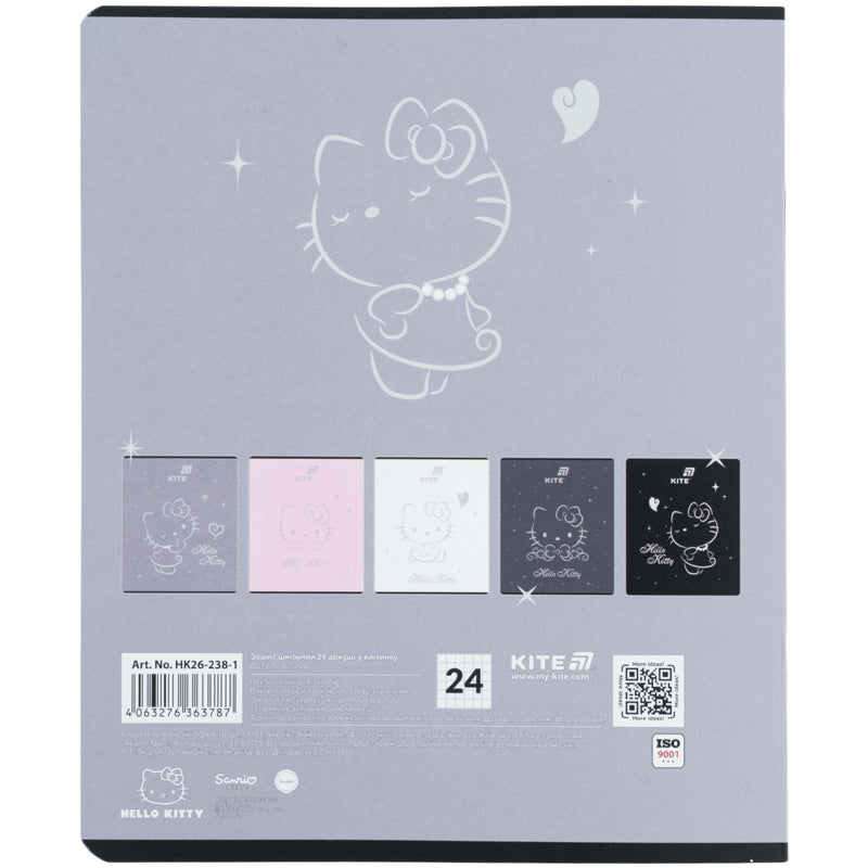 Зошит шкільний Kite Hello Kitty HK26-238-1, 24 аркуші, клітинка. Фото 10