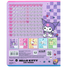 Зошит шкільний Kite Hello Kitty HK26-232, 12 аркушів, клітинка. Фото 5