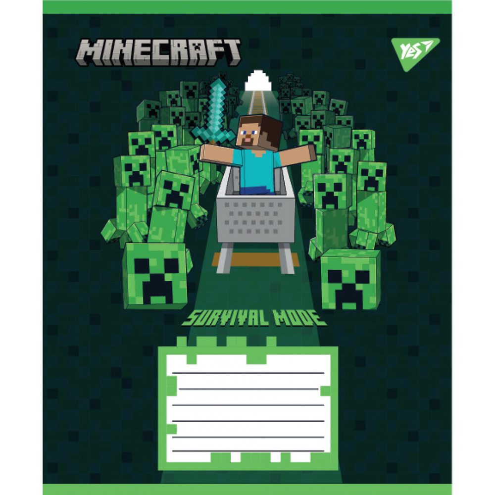 Зошит учнівський шкільний Yes Minecraft Walls А5 24 аркушів клітинка 767568. Фото 3