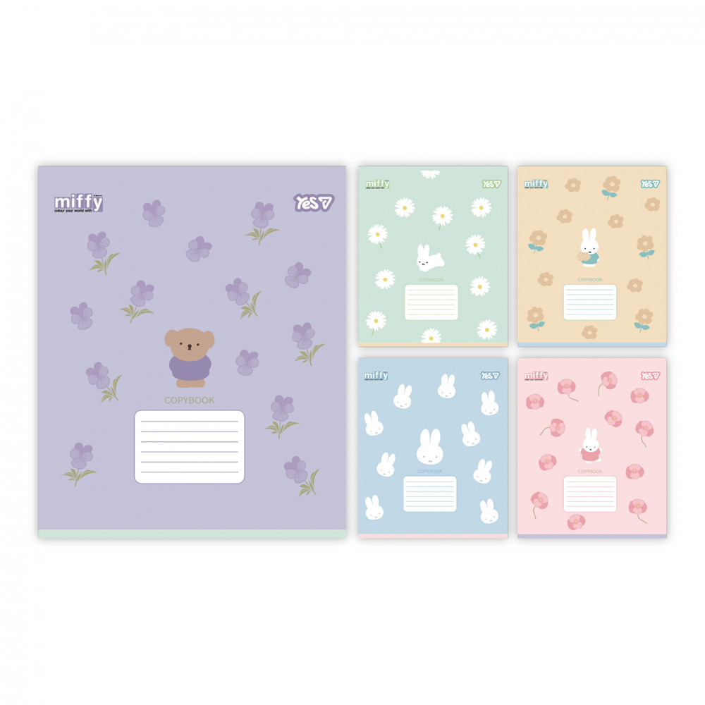 Зошит шкільний Yes Miffy Flowers А5 12 аркушів клітинка 768708