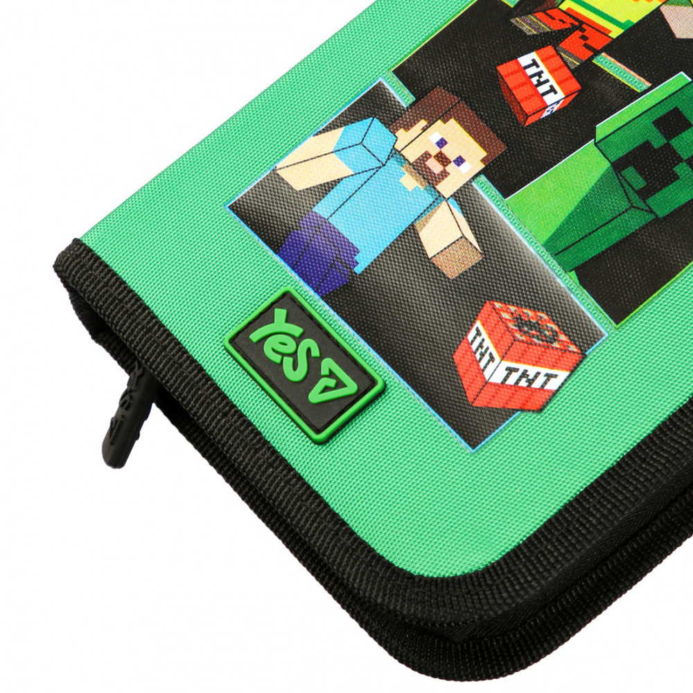 Пенал твердий одинарний з двома клапанами та прозорою кишенею Yes HP-04-N Minecraft Game 533751. Фото 5