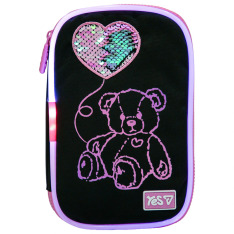 Пенал м'який Yes PH-35 з LED Pink Bear 533777. Фото 8