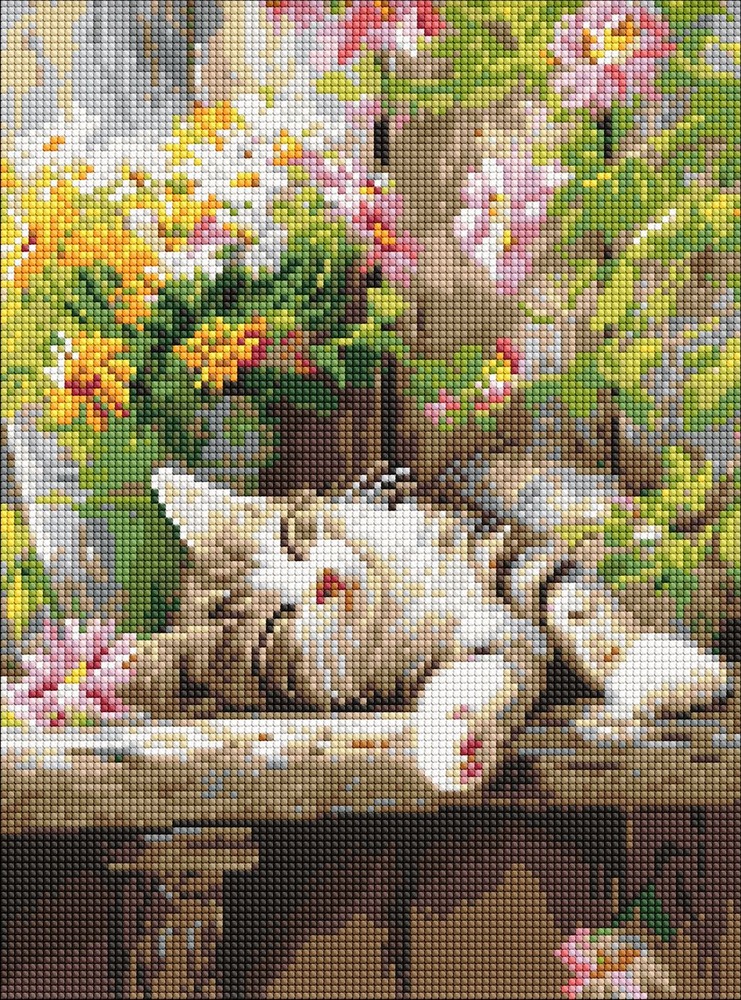 Алмазна мозаїка Ideyka. Муркотливий сон 30х40см