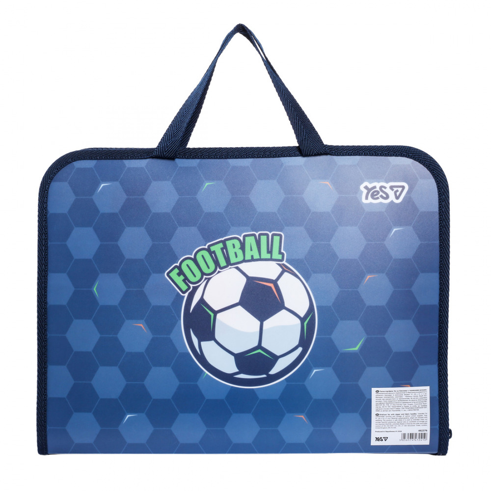 Папка-портфель Yes Football FC на блискавці з тканинними ручками 492376. Фото 2