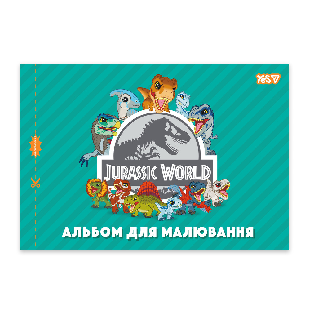 Альбом для малювання Yes А4 12 аркушів скоба з перфорацією Jurassic World Kids 130619. Фото 5