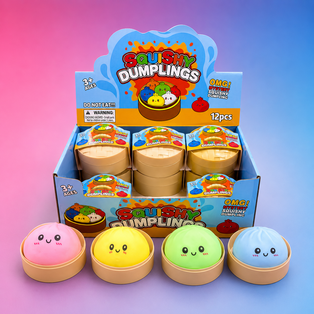 Іграшка-антистрес сквіш-пельмень 8,5 см (Squishy Dumpling) прозорий кольоровий (12/144)