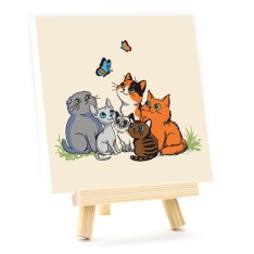 Набір картина за номерами Funny Cats 15х15 см з мольбертом ROSA START N00014090. Фото 3