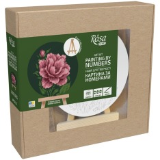 Набір картина за номерами Ніжна півонія Ø15 см з мольбертом ROSA START N00014100