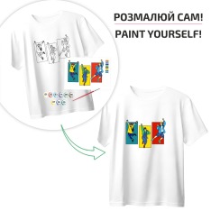 Набір, футболка-розмальовка Go-Art бавовна 100%, біла, розмір L, ROSA Talent N0003824. Фото 2