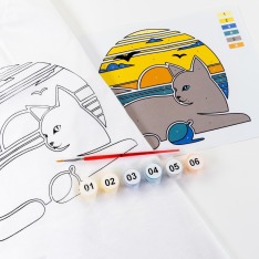 Набір, футболка-розмальовка Морська гармонія бавовна 100%, біла, розмір L, ROSA Talent N0003821. Фото 4
