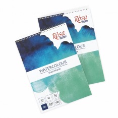 Скетчбук для акварелі на спіралі А4, 200г/м2, 32 аркуші, білий папір ROSA Studio 6900401. Фото 3