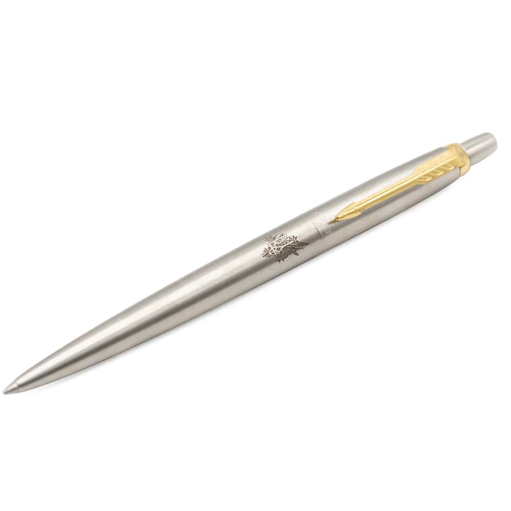 Ручка Parker Jotter Ukraine сталь з позолотою, кулькова, Тризуб з пшеницею 16 032_T066b. Фото 2