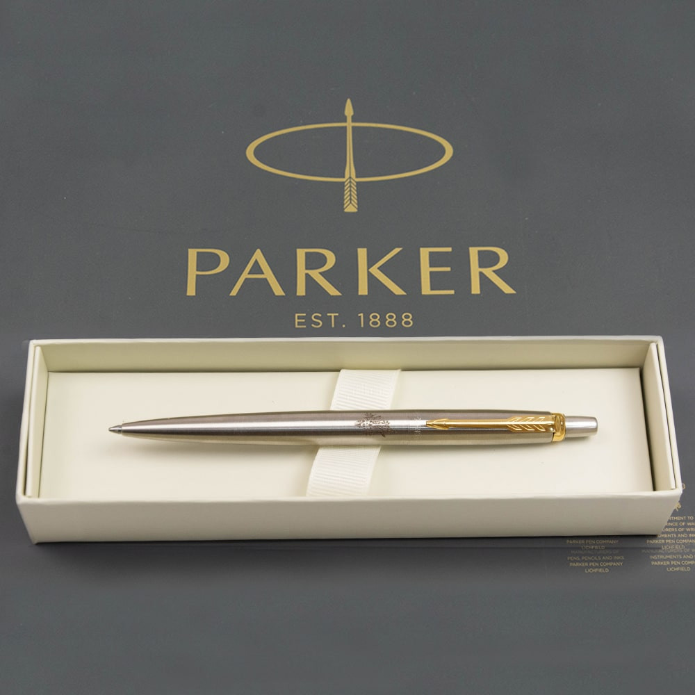 Ручка Parker Jotter Ukraine сталь з позолотою, кулькова, Тризуб з пшеницею 16 032_T066b. Фото 5