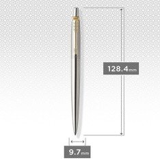 Ручка Parker Jotter Ukraine сталь з позолотою, кулькова, Тризуб з пшеницею 16 032_T066b. Фото 3