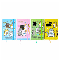 Блокнот Malevaro на гумці А5 80 аркушів, тверда обкладинка Cute Cat 763692ML