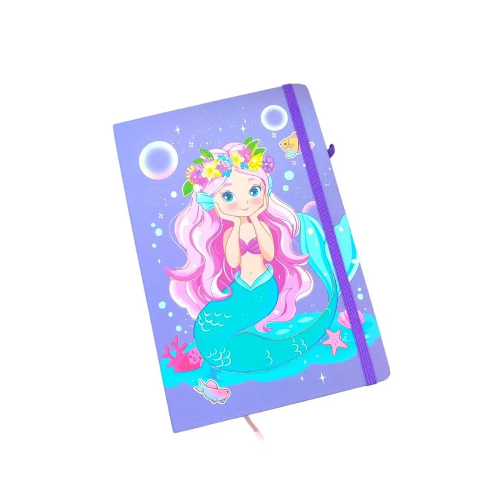 Блокнот Malevaro на гумці А5 80 аркушів, тверда обкладинка Mermaid 762473ML. Фото 2