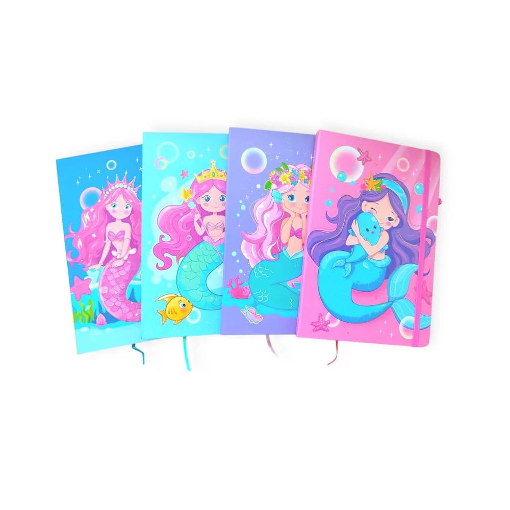 Блокнот Malevaro на гумці А5 80 аркушів, тверда обкладинка Mermaid 762473ML