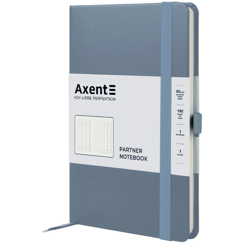 Книга записна Axent Partner 8201-62-A, 125x195 мм, 96 аркушів, клітинка, сіра. Фото 3
