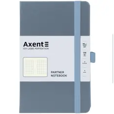 Книга записна Axent Partner 8201-62-A, 125x195 мм, 96 аркушів, клітинка, сіра
