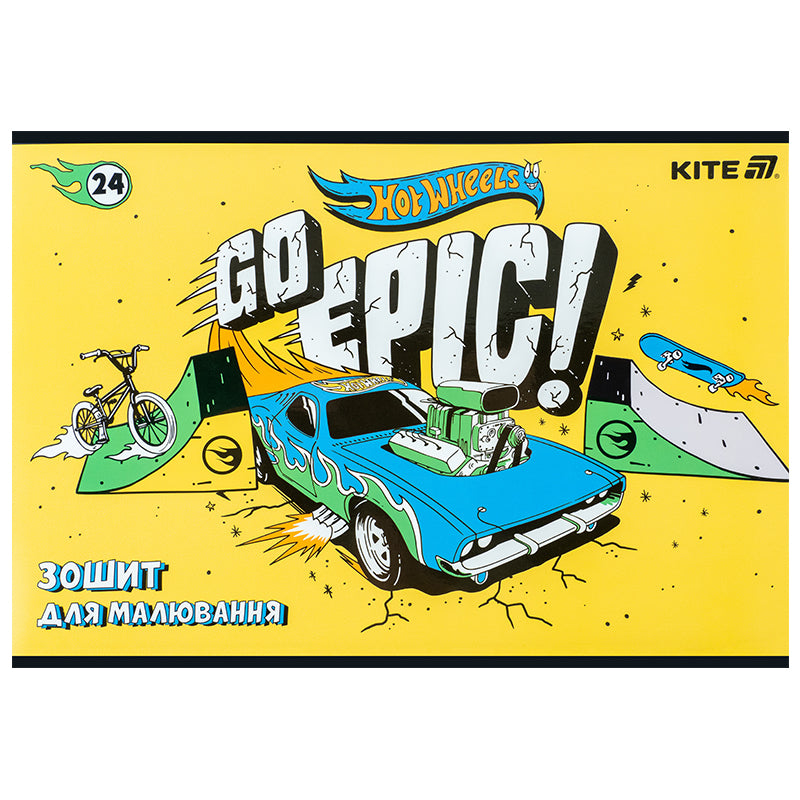 Зошит для малювання Kite Hot Wheels HW25-242, 24 аркуші. Фото 7
