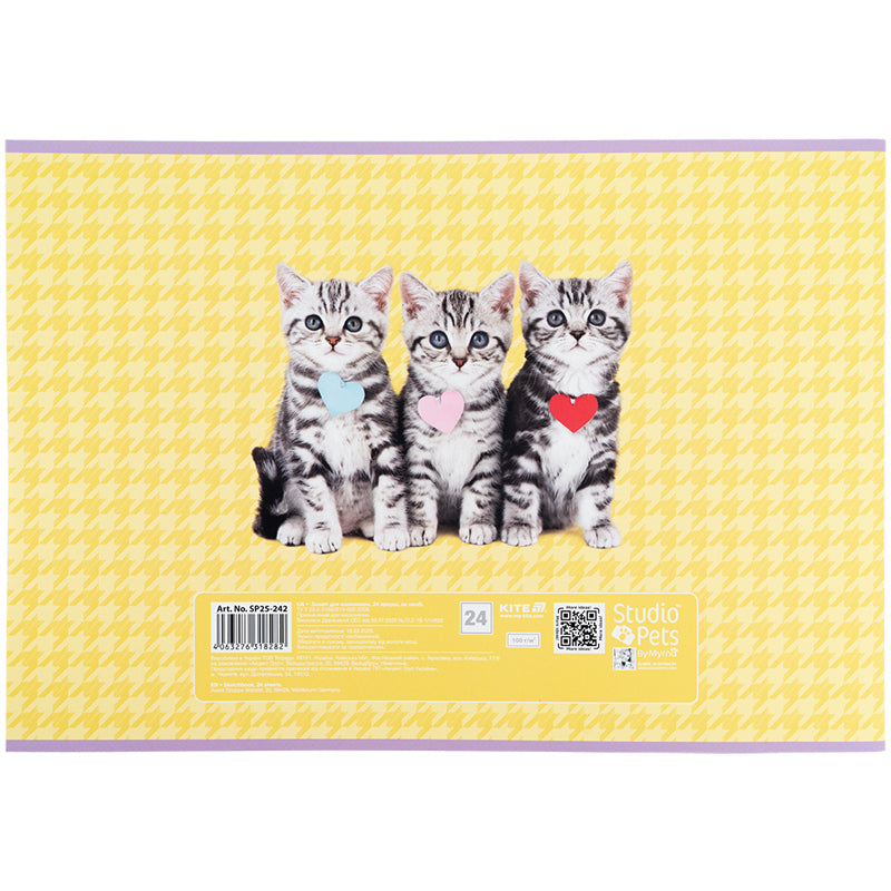Зошит для малювання Kite Studio Pets SP25-242, 24 аркуші. Фото 6