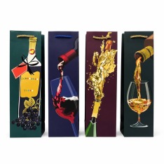 Пакет паперовий подарунковий Buromax, Wine bottle:11х38х11см, тиснення фольгою BM.200089