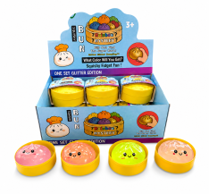 Іграшка-антистрес сквіш-пельмень 8,5 см (Squishy Dumpling) глітер фосфорний #415 (12/72)