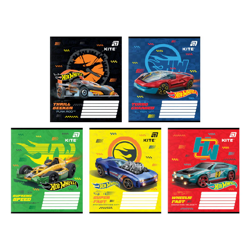 Зошит шкільний Kite Hot Wheels HW26-232, 12 аркушів, клітинка