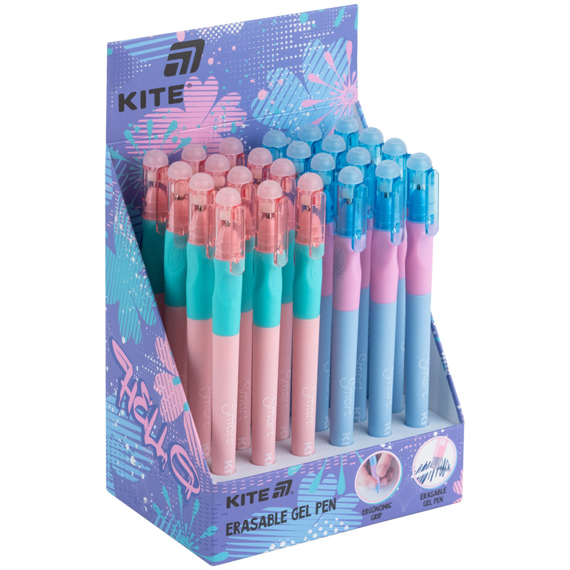 Ручка Kite гелева пиши-стирай Smart-3 K26-098-3, синя