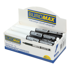 Маркер BUROMAX водостійкий білий 1-2 мм BM.8708-12. Фото 2