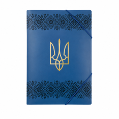 Папка на гумках Buromax UKRAINE DECOR A4 вишиванка синя BM.3972-68