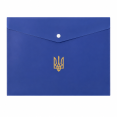 Папка-конверт на кнопці Buromax UKRAINE A4 темно-синя BM.3970-03
