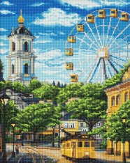 Алмазна мозаїка Ideyka. Колесо і дзвіниця 40х50см