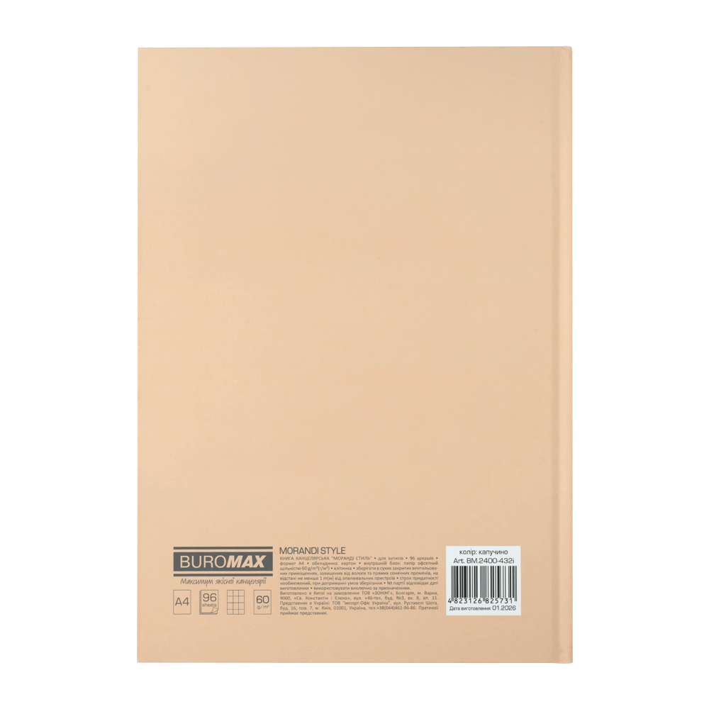 Книга канцелярська Buromax MORANDI STYLE А4 96 аркушів в клітинку BM.2400-432i. Фото 4