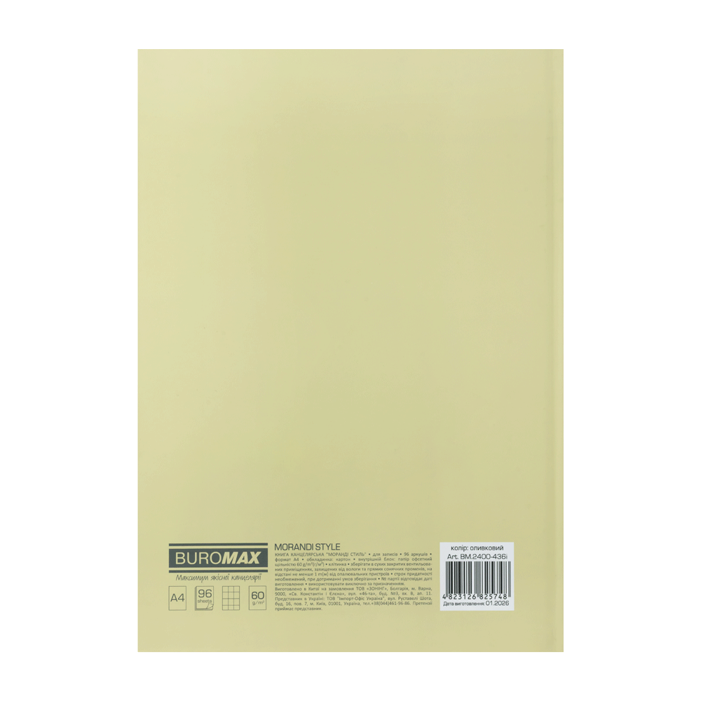 Книга канцелярська Buromax MORANDI STYLE А4 96 аркушів в клітинку BM.2400-436i. Фото 4