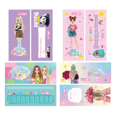 Набір ламінованих закладок для книг Апельсин GIRLS BOOKMARKS 4 шт мікс LS-07 