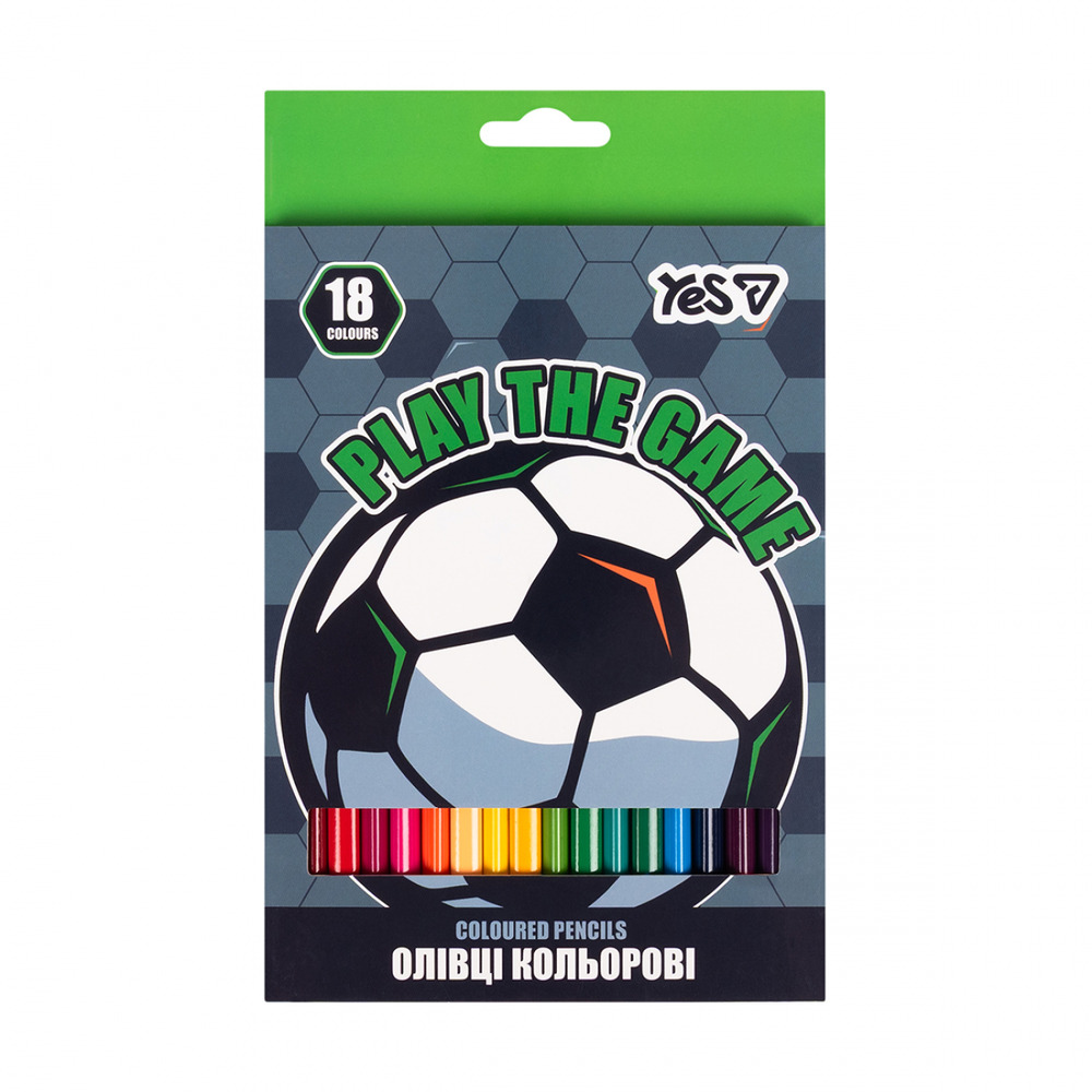 Олівці кольорові Yes Football 18 кольорів 290788